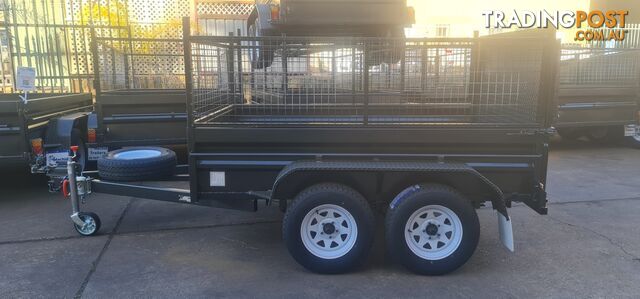 8Ã5 TANDEM BOX TRAILER HIGH SIDE RAMP WITH CAGE 600MM