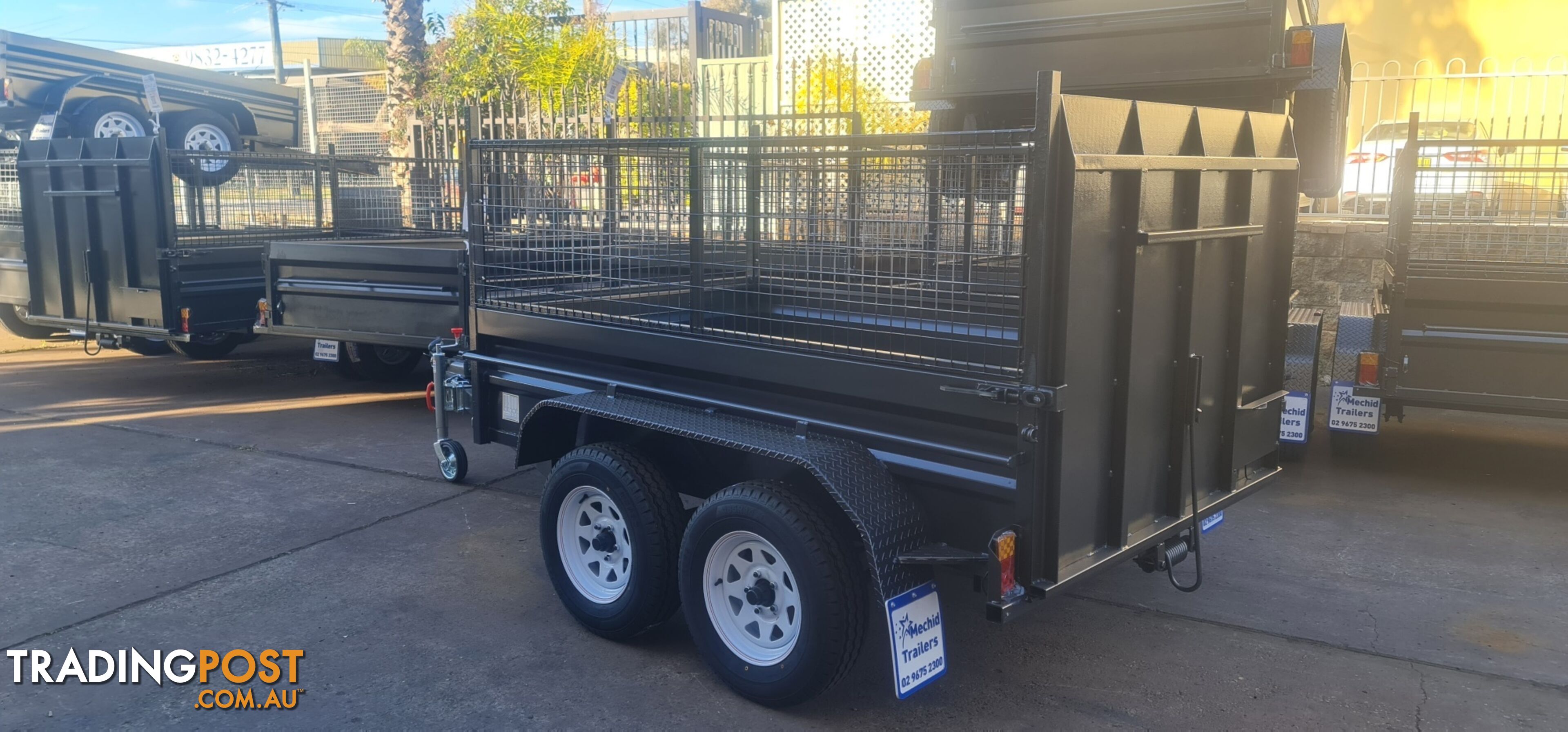 8Ã5 TANDEM BOX TRAILER HIGH SIDE RAMP WITH CAGE 600MM