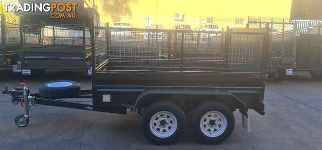 8Ã5 TANDEM BOX TRAILER HIGH SIDE RAMP WITH CAGE 600MM