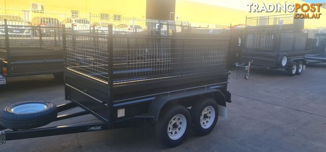 8Ã5 TANDEM BOX TRAILER HIGH SIDE RAMP WITH CAGE 600MM