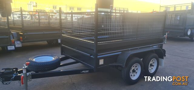 8Ã5 TANDEM BOX TRAILER HIGH SIDE RAMP WITH CAGE 600MM