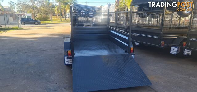 8Ã5 TANDEM BOX TRAILER HIGH SIDE RAMP WITH CAGE 600MM