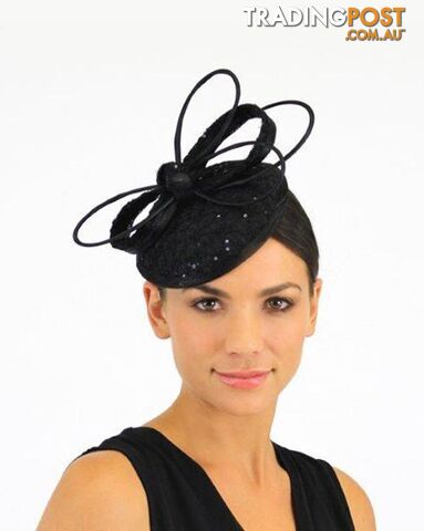 JENDI Black Sequin Fascinator