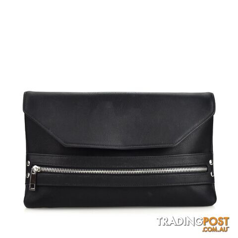 JENDI Black Zip Clutch