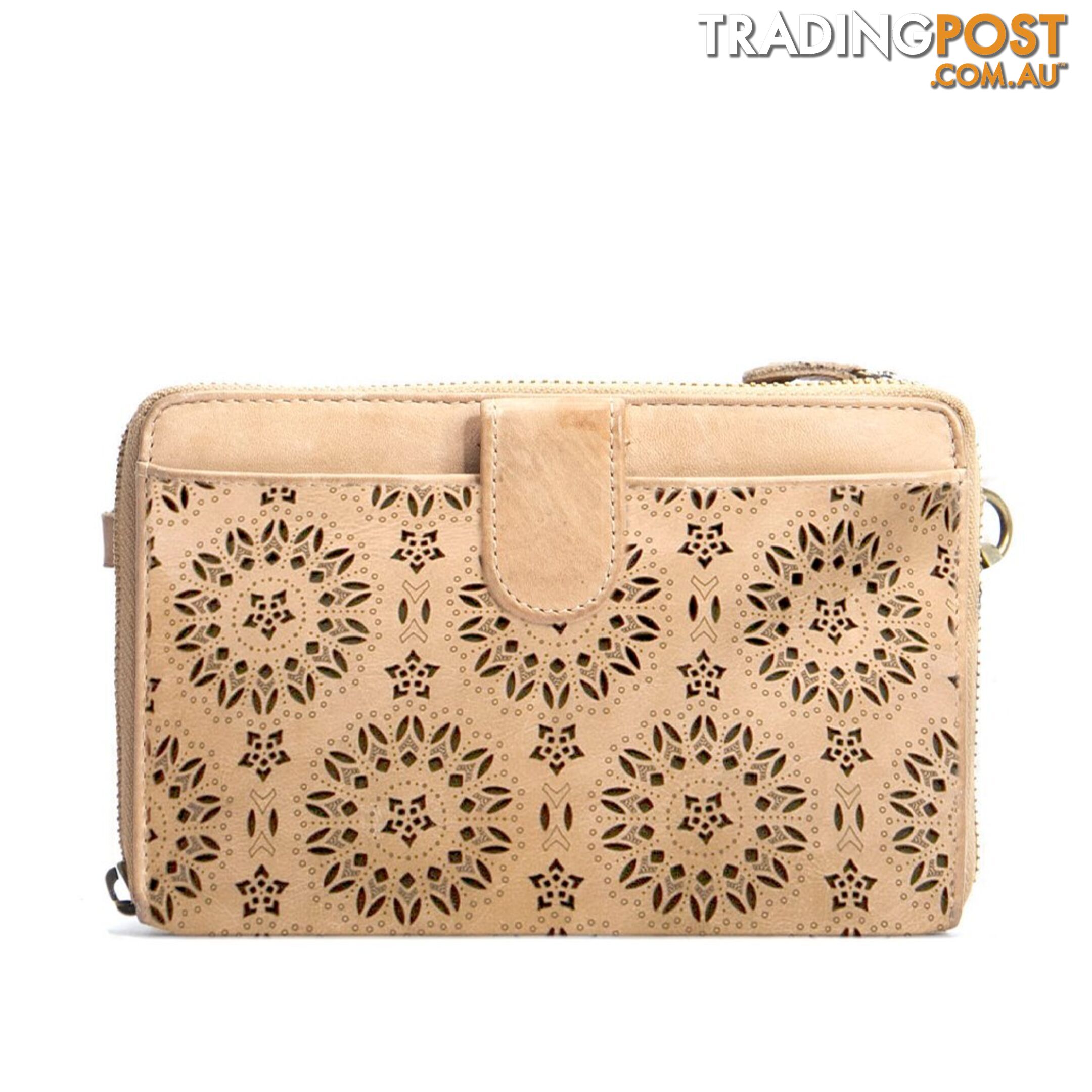 KOMPANERO Bibi Taupe Crossbody Clutch Wallet