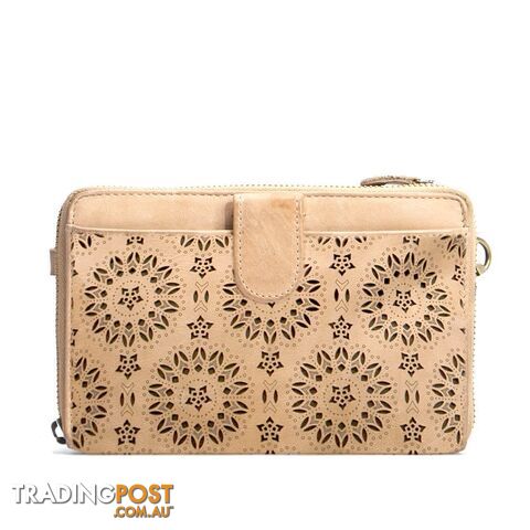 KOMPANERO Bibi Taupe Crossbody Clutch Wallet