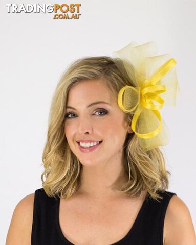 JENDI Clip-in Sunflower Bow Fascinator