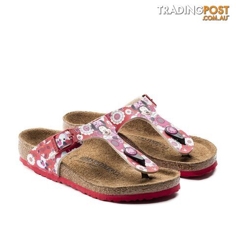 BIRKENSTOCK Gizeh Kids Minnie Flowers Red