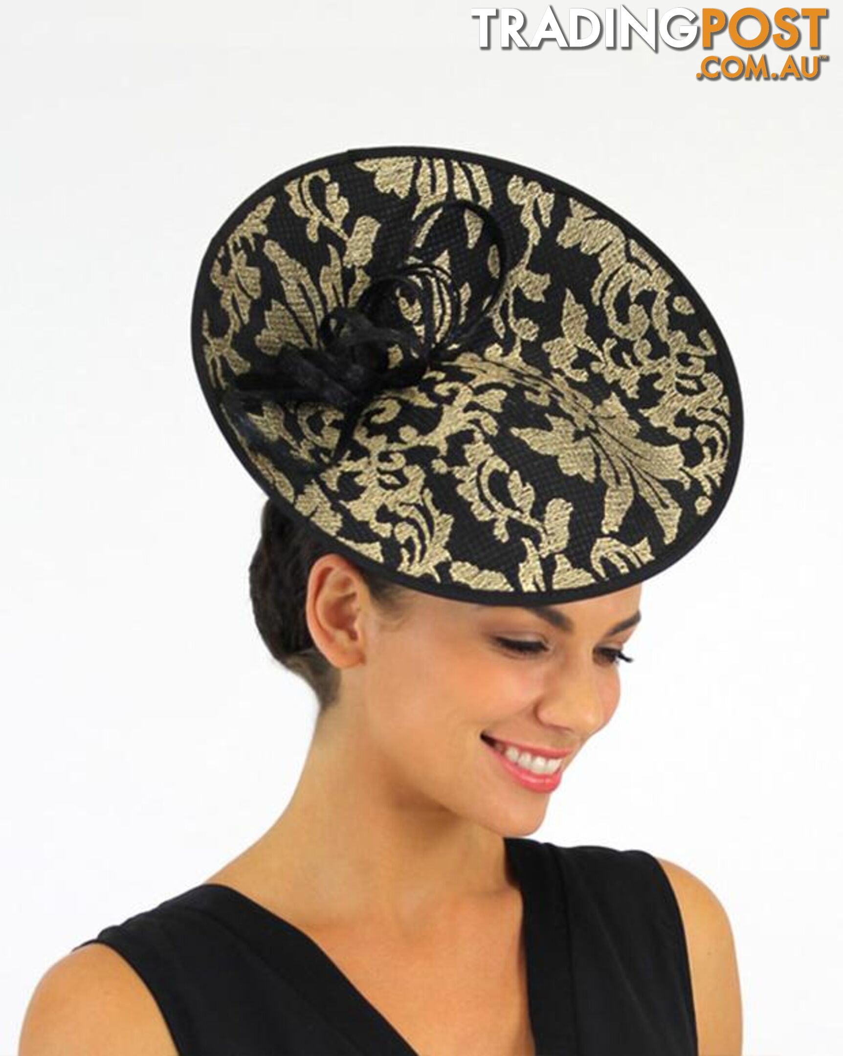 JENDI Black & Gold Plate Fascinator