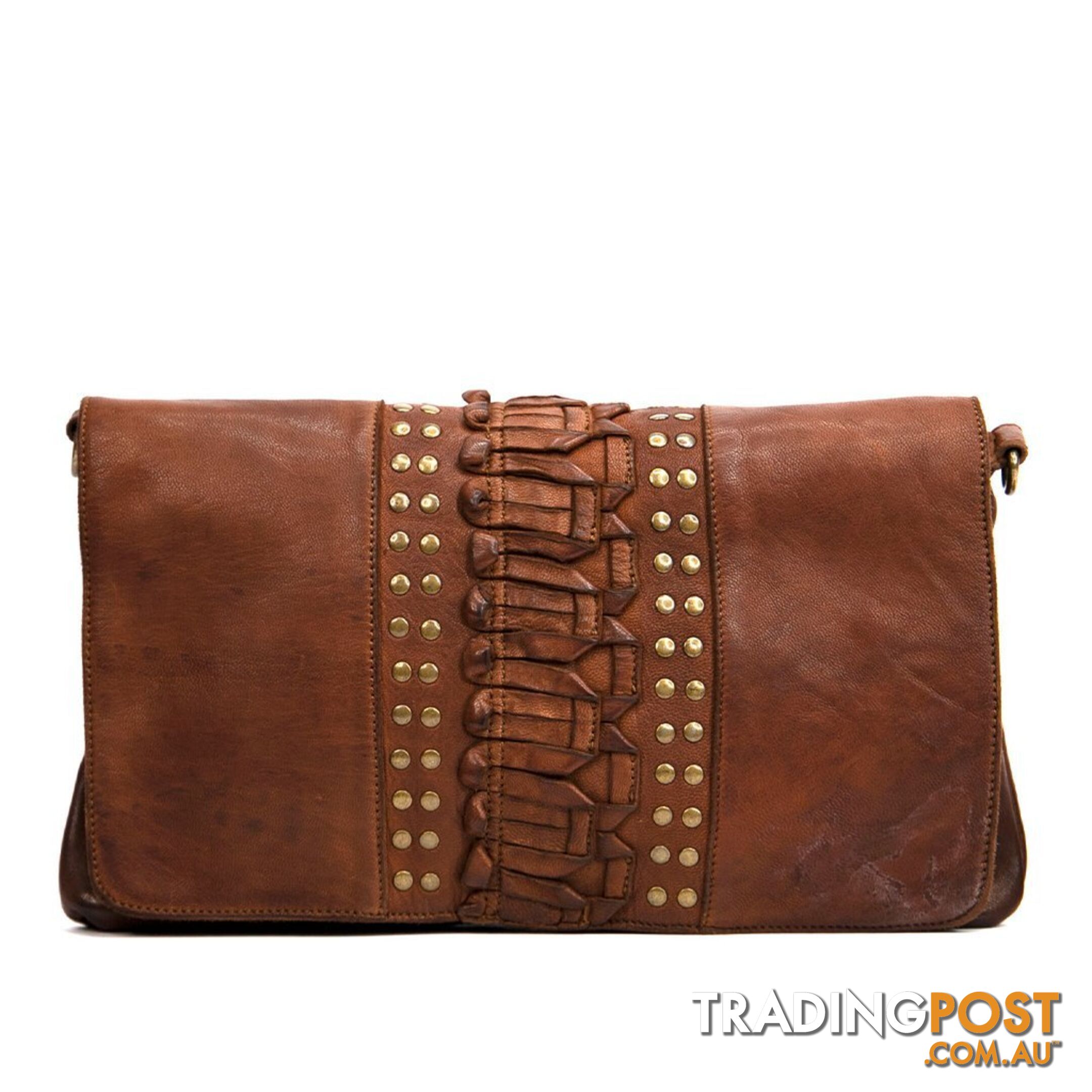 KOMPANERO Chika Cognac Crossbody Clutch