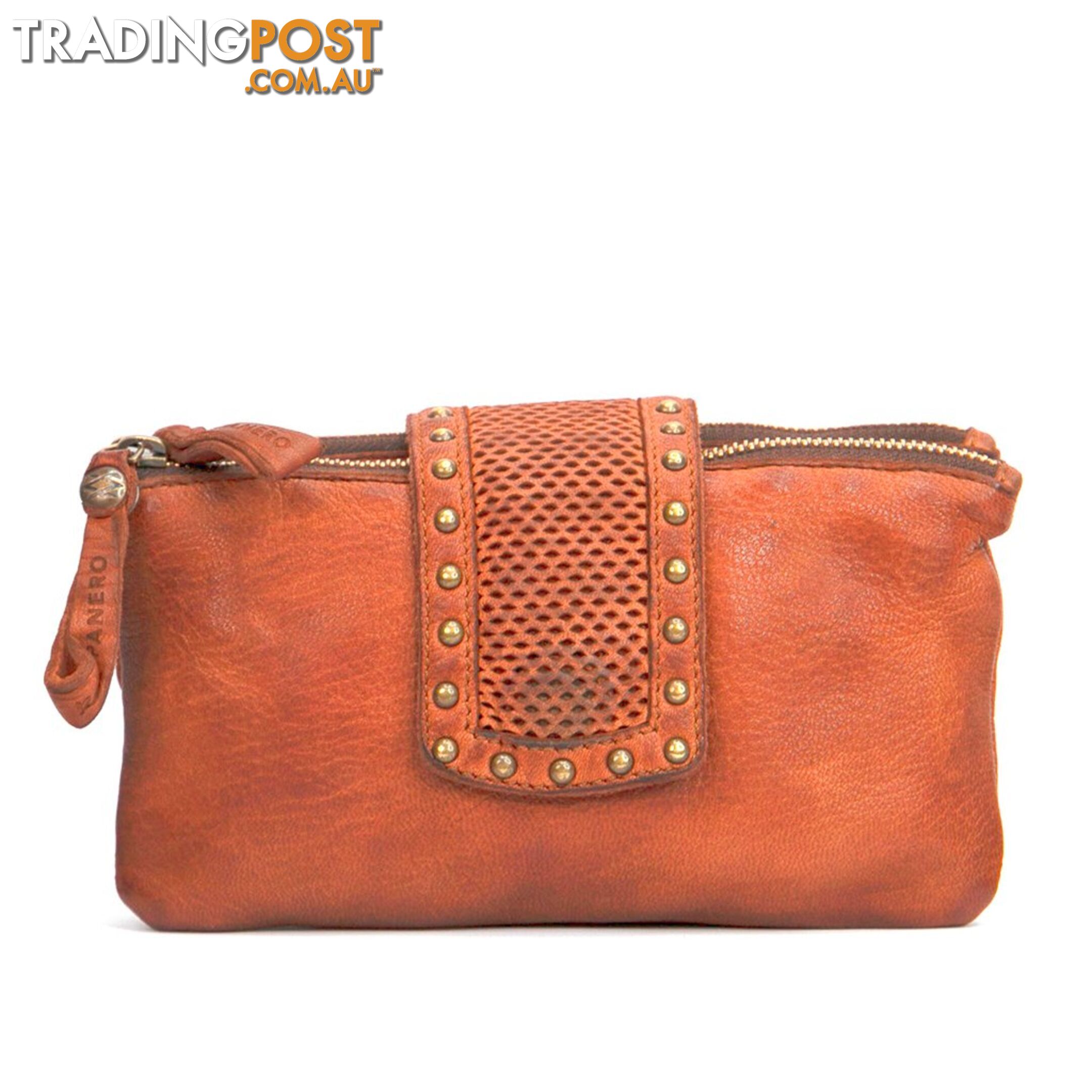 KOMPANERO Flair Burnt Orange Crossbody Clutch