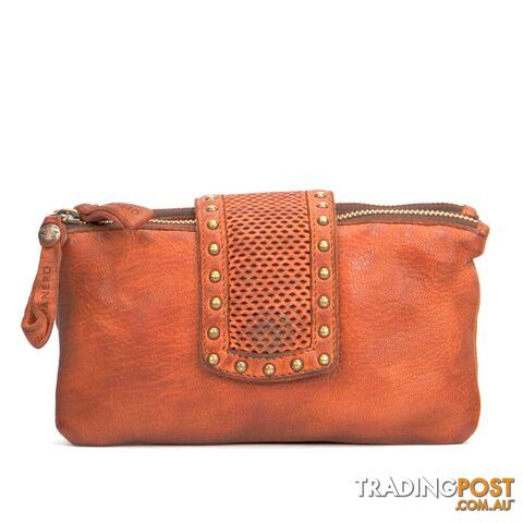 KOMPANERO Flair Burnt Orange Crossbody Clutch