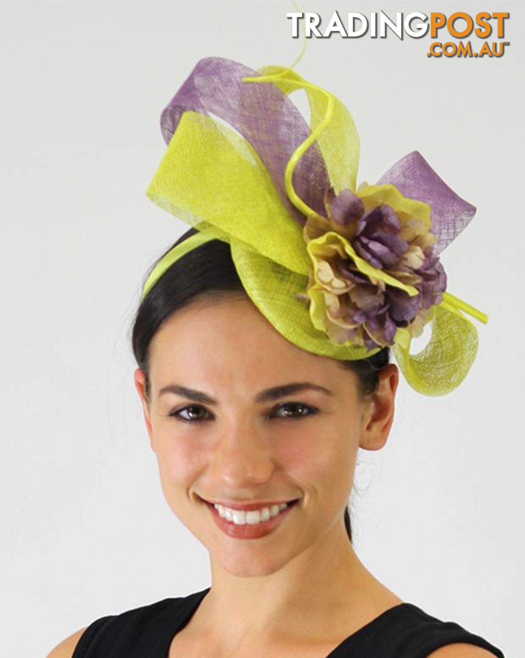 JENDI Zest & Lavender Ruffled Flower Fascinator