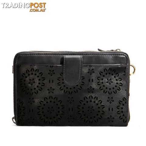 KOMPANERO Bibi Black Crossbody Clutch Wallet