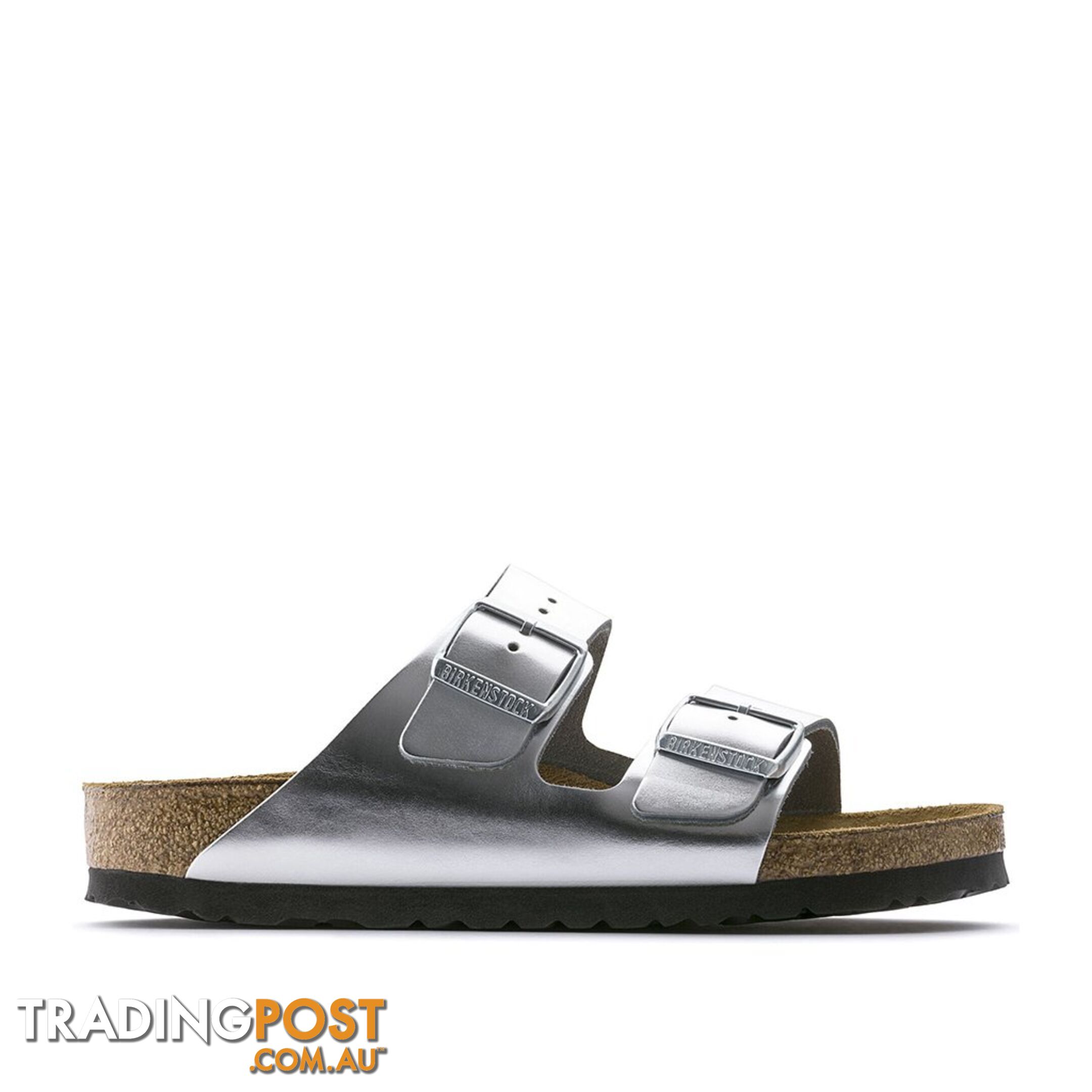 BIRKENSTOCK Arizona Metallic Silver Soft Footbed