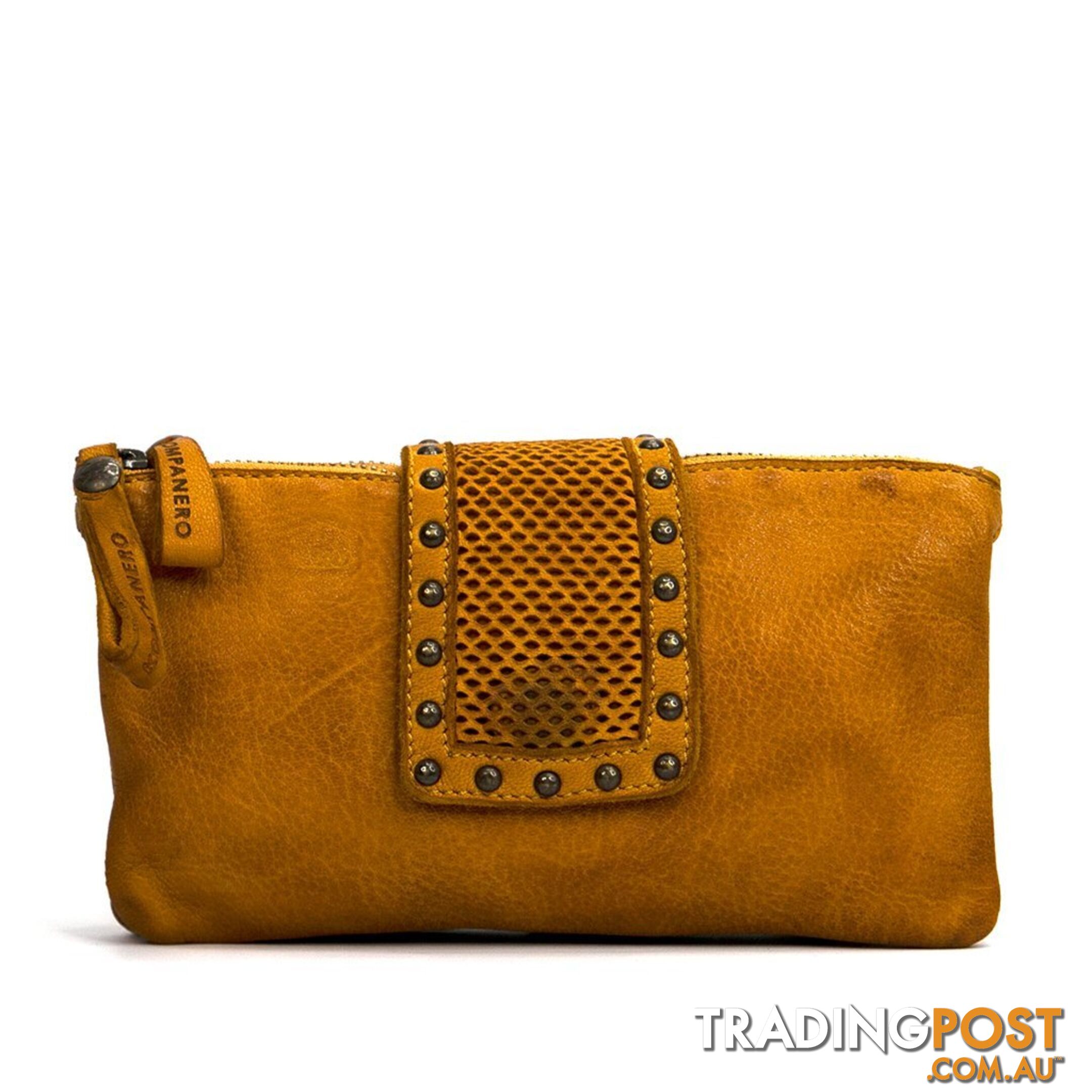 KOMPANERO Flair Mustard Crossbody Clutch