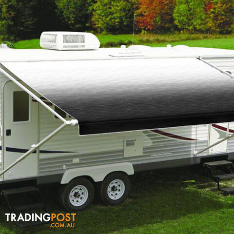 Carefree 19ft LED Triple Black Shale Fade RO Awning (No Arms).c/w Black...