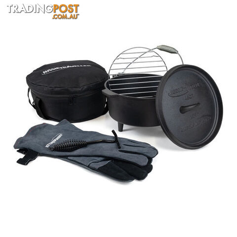 Aussie Traveller Cast iron 4.5 Qrt Camp Oven Kit