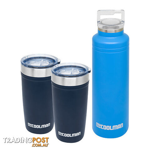 myCOOLMAN 2 x Thermal 591ml Stainless Steel Tumbler & 591ml Stainless Steel Bottle