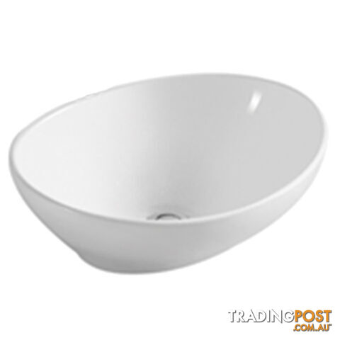 CERAMIC Bathroom Oval Basin (405x330x145mm) - GLOSS WHITE