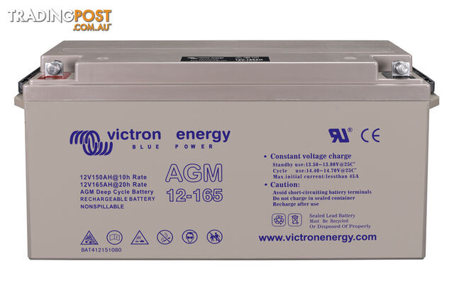 Victron 12V/165Ah AGM Deep Cycle Battery with M8 threaded insert terminals