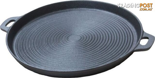 Wildtrak Round BBQ Cast Iron Plate, Ribbed