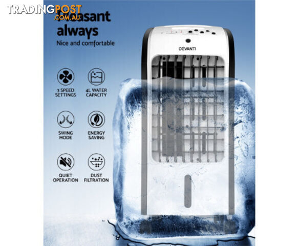 Devanti Evaporative Air Cooler Conditioner Portable 4L Cooling Fan Humidifier - photo 5 of 8
