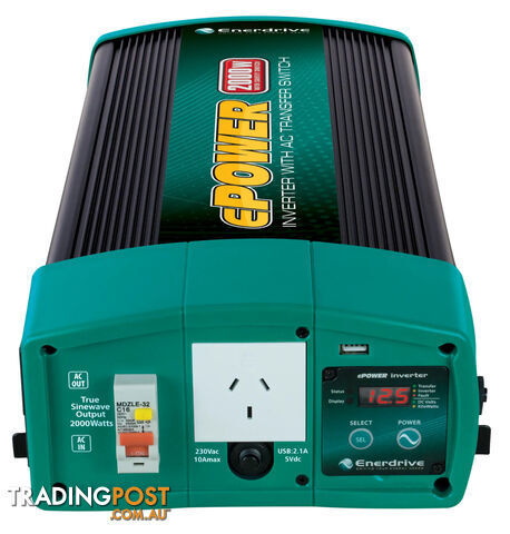 Enerdrive ePOWER 2000W 24V Pure Sine Wave Inverter with RCD & AC Transfer...