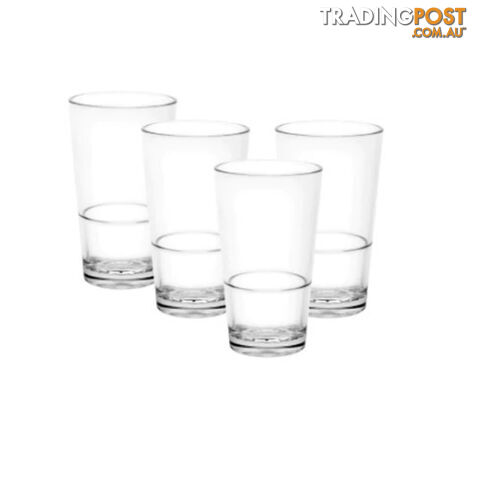 D-Still 360ml Unbreakable Beer Glass, Set of 4