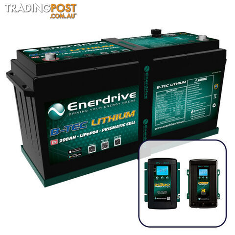 Enerdrive ePOWER B-TEC 200Ah Lithium Battery, 40A DC2DC + 40A AC Charger Pack