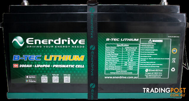 Enerdrive ePOWER B-TEC 2 x 200Ah Lithium Bundle, 40A DC2DC + 60A AC with ePro+ Monitor Charger Pack - photo 2 of 5