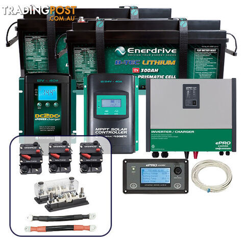 Enerdrive 600Ah Caravan 3000W Bundle with option of Monitor & Solar Panels