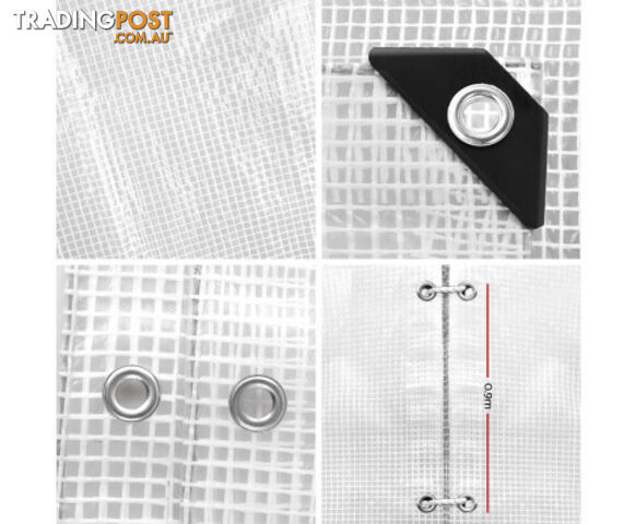 Instahut 5x10m Tarp Camping Tarps Poly Tarpaulin Heavy Duty Cover 135gsm Clear - photo 3 of 6