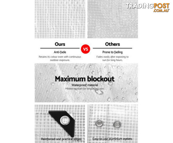 Instahut 5x10m Tarp Camping Tarps Poly Tarpaulin Heavy Duty Cover 135gsm Clear - photo 5 of 6