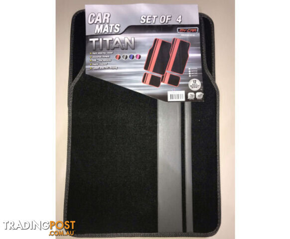 DZ Titan 4-Piece Carpet Car Mat - Grey