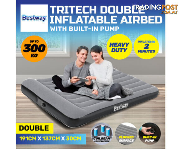 Bestway Double Inflatable Air Mattress with Built-In Pump - photo 2 of 6