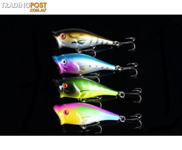 DZ 6.5cm Poppers Fishing Lure Surface Tackle Fresh Saltwater 4 Pack