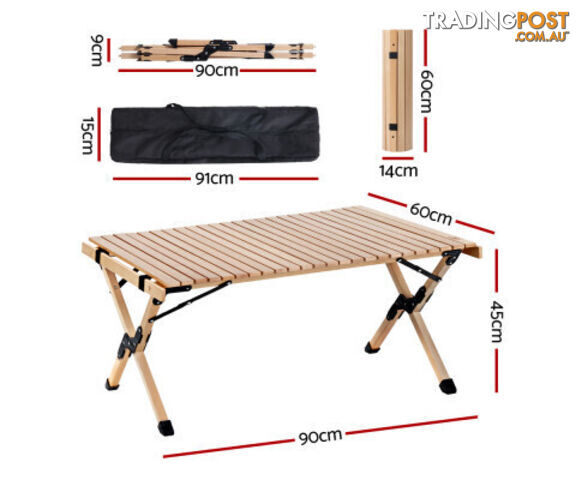 Gardeon Wooden Egg Roll Picnic Table 90CM - photo 5 of 6