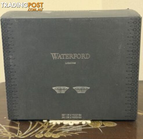 Quick Sale –Waterford Lismore Crystal Votive Tealight Pair – Brand New