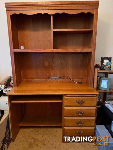 Quick Sale – Solid Timber Oak Desk with Hutch - Home Office Desk
