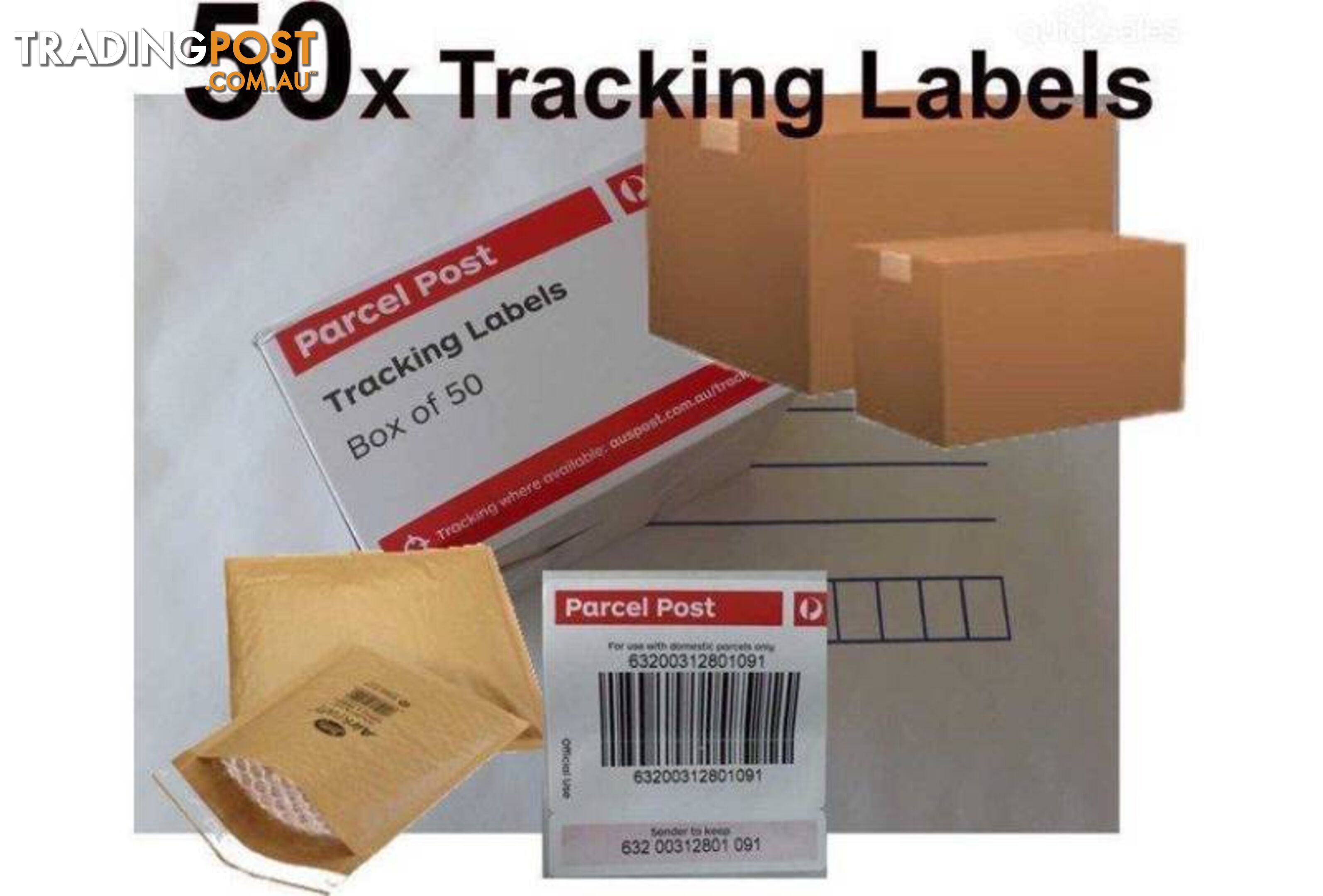 50 x AUSTRALIA POST TRACKING LABELS EBAY SALES POSTAGE