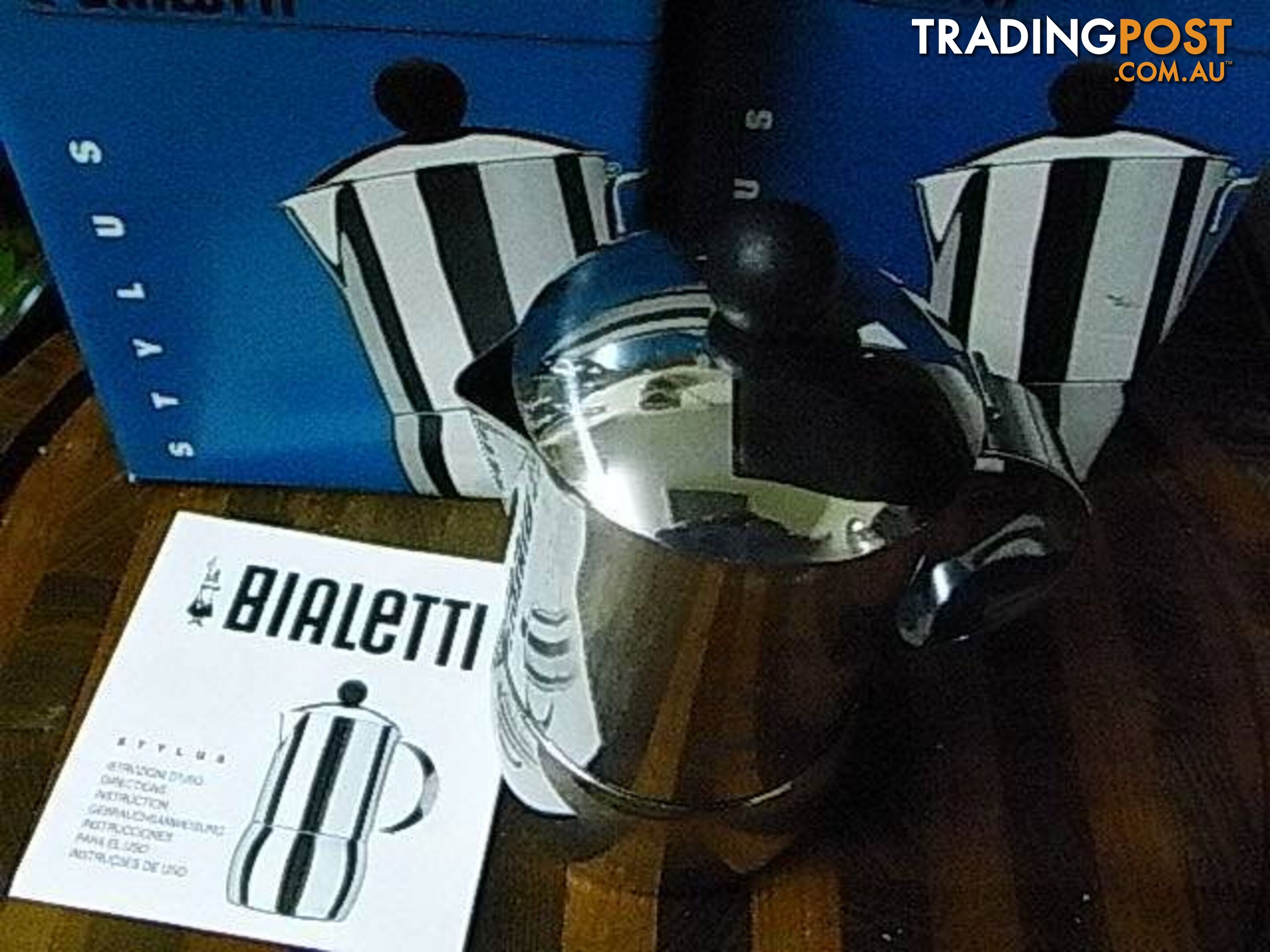 NEW BIALETTI ITALY 3TZ STAINLESS STEEL EXPRESSO 3 CUP MADE IN IT