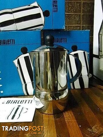 NEW BIALETTI ITALY 3TZ STAINLESS STEEL EXPRESSO 3 CUP MADE IN IT