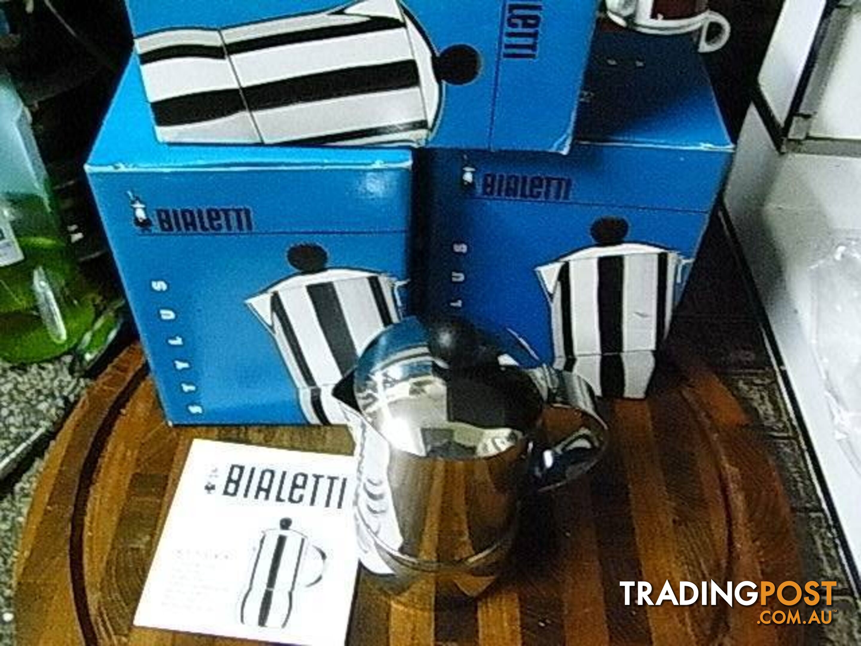 NEW BIALETTI ITALY 3TZ STAINLESS STEEL EXPRESSO 3 CUP MADE IN IT