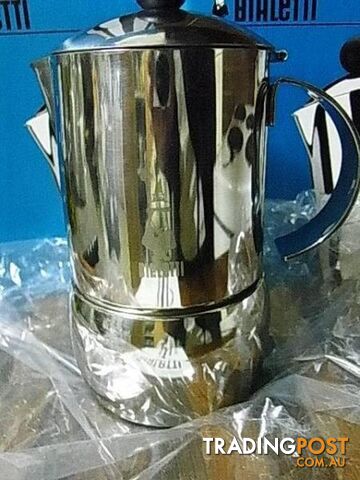 NEW BIALETTI ITALY 3TZ STAINLESS STEEL EXPRESSO 3 CUP MADE IN IT