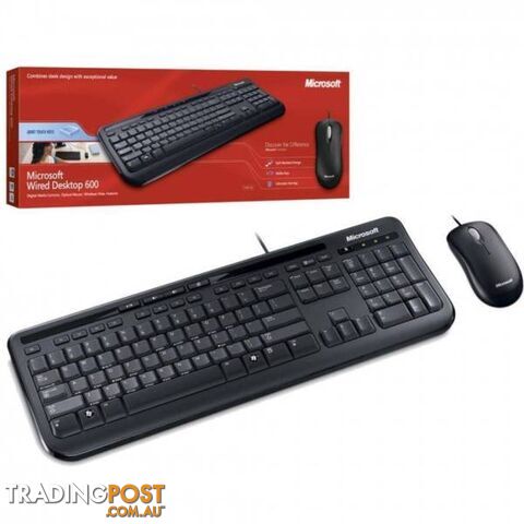 Microsoft 600 Wired Keyboard and Mouse Combo for Desktop Laptop O