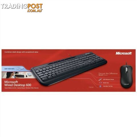 Microsoft 600 Wired Keyboard and Mouse Combo for Desktop Laptop O