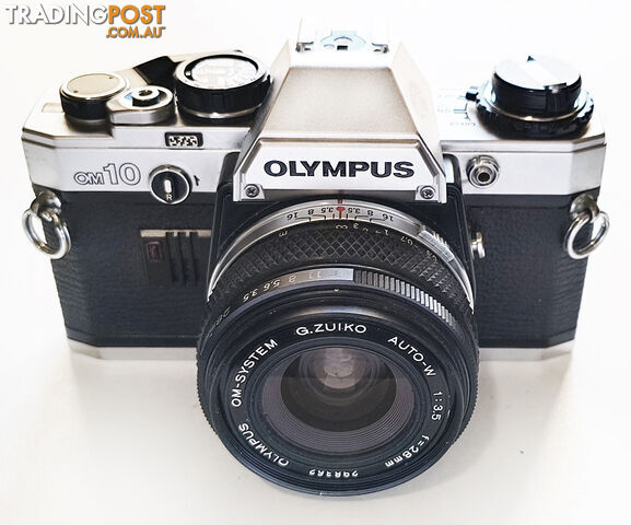 Vintage Olympus OM-10 35mm SLR + Zuiko Auto-W 28mm/f3.5 Lens