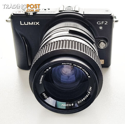 Lumix DMC-GF2 12.1 Megapixel Mirrorless Camera + 35mm/2.8 Vivitar Lens
