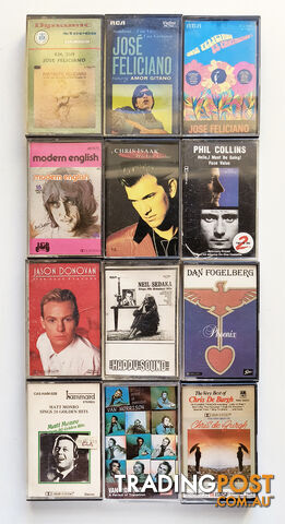 Cassette Albums - Various Male Artists - Jose Feliciano, Phil Collins, etc..